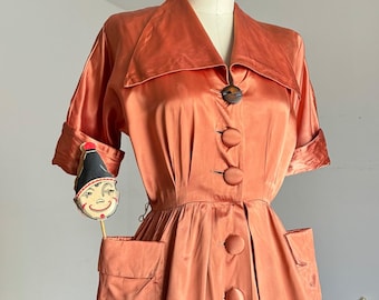 20 % OFF SALE // vintage 1950s liquid satin dress {xs}