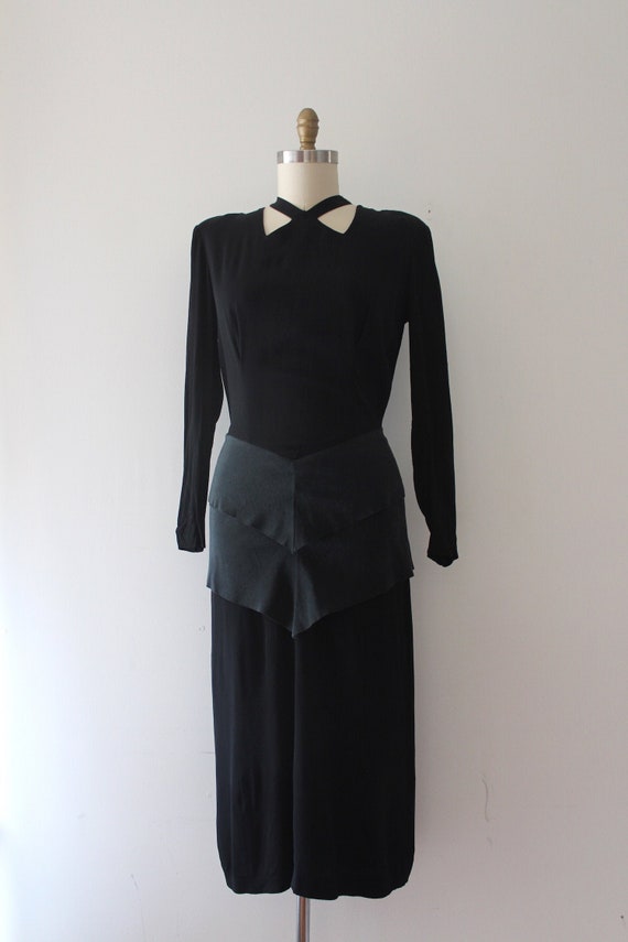 vintage 1940s black rayon dress