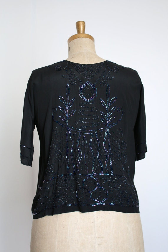 antique 1920s beaded blouse {XL} - image 5