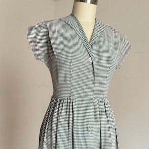 vestido xadrez verde vintage dos anos 1940 {p/m} no estado em que se encontra