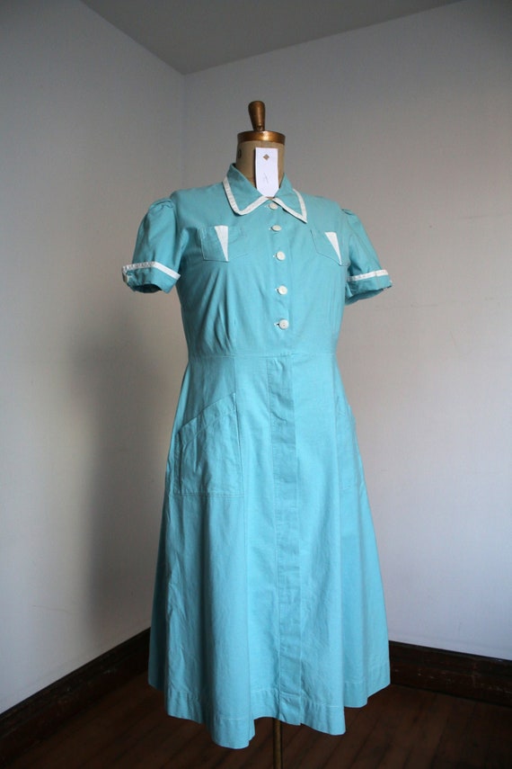 TWIN PEAKS vintage 1940s uniform dress set {XL} A Gem