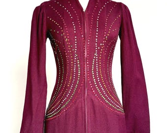 vintage 1930s rhinestone wool dressing gown {xs} AS-IS