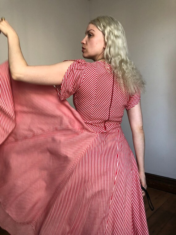 vintage 1940s candy stripe dress {xs} - image 2