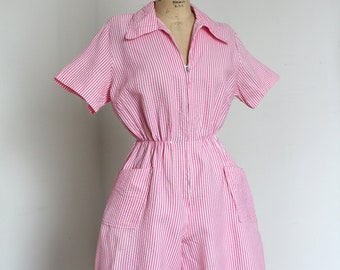 vintage 1950s pink romper {L}