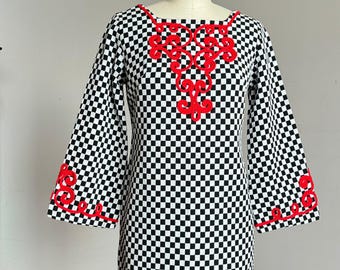 robe à carreaux vintage des années 60 {s}