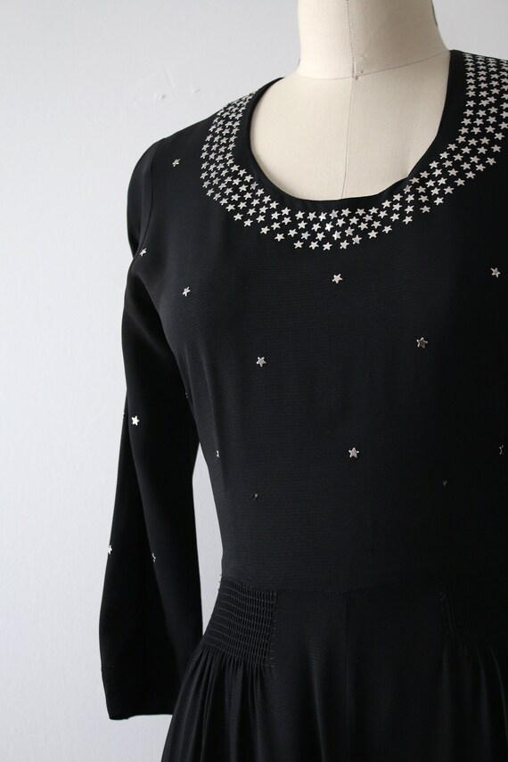 MARKED DOWN vintage 1940s star studded dress - image 3