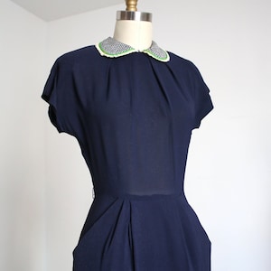 SALE // vintage 1940s navy dress {xs}