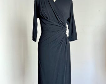 20 % OFF SALE // vintage 1950s black rayon Dorothy O’Hara dress {s-m}