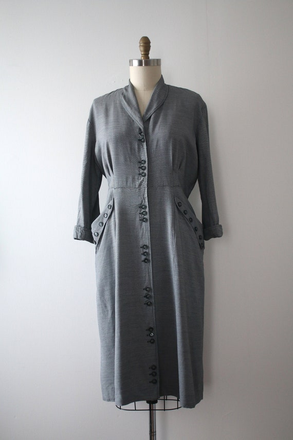 vintage 1940s 50s button up dress