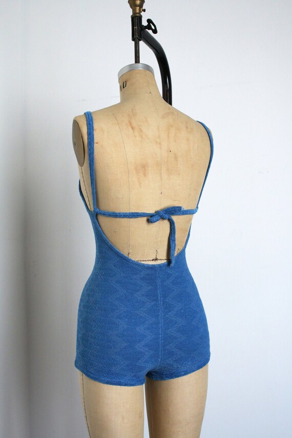 vintage 1930s blue swimsuit {xs} - image 4