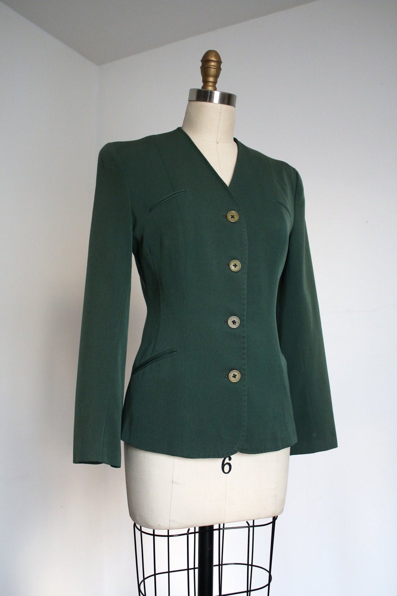 vintage 1940s collarless jacket s image 2