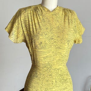 vintage 1940s novelty rayon dress {xs}