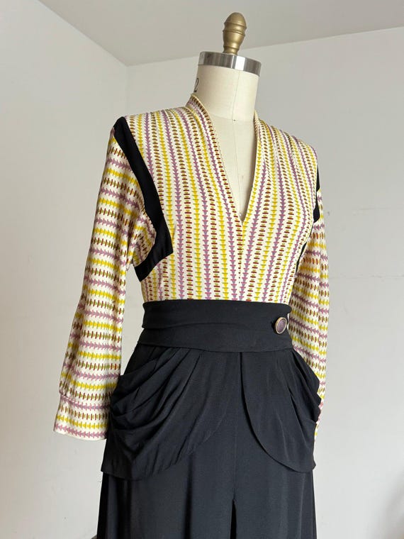 vintage 1940s rayon jersey dress {m} - image 6