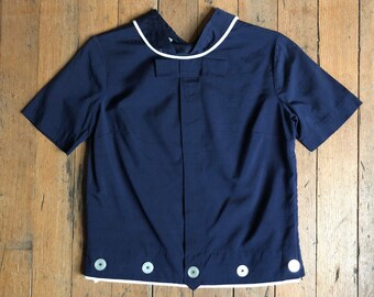 vintage 1950s navy top {m}