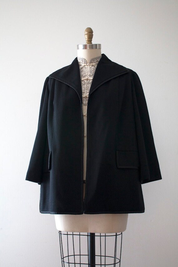 vintage 1960s Lilli Ann Knits black jacket