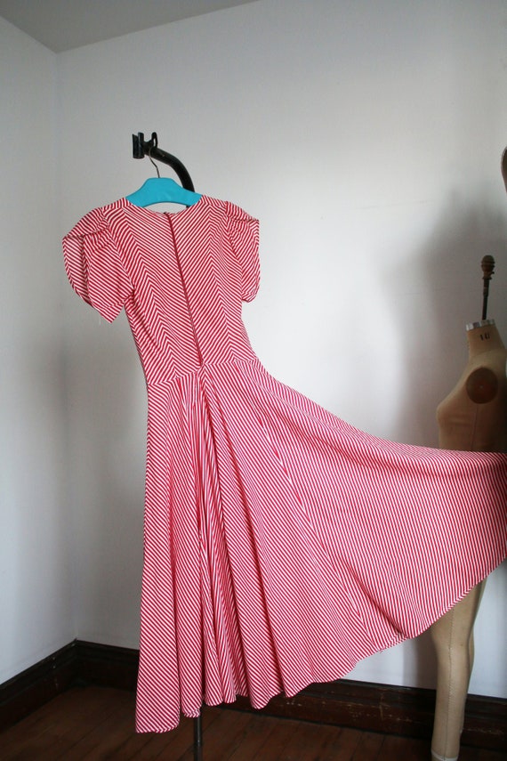 vintage 1940s candy stripe dress {xs} - image 8