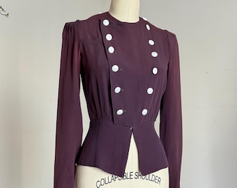 20 % OFF SALE // vintage 1930s 40s rayon bellboy blouse {s}