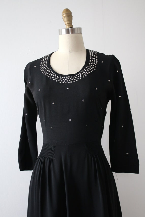 MARKED DOWN vintage 1940s star studded dress - image 2