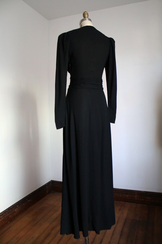 vintage 1930s black rayon gown {s} - image 6