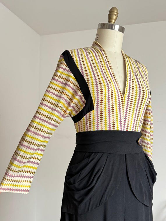 vintage 1940s rayon jersey dress {m} - image 4