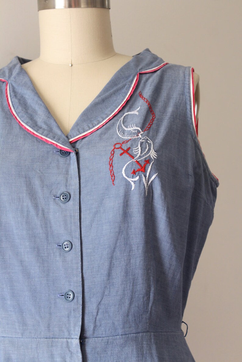 vintage 1950s novelty dress 50s Fish in Love dress