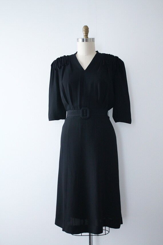 vintage 1940s black rayon dress