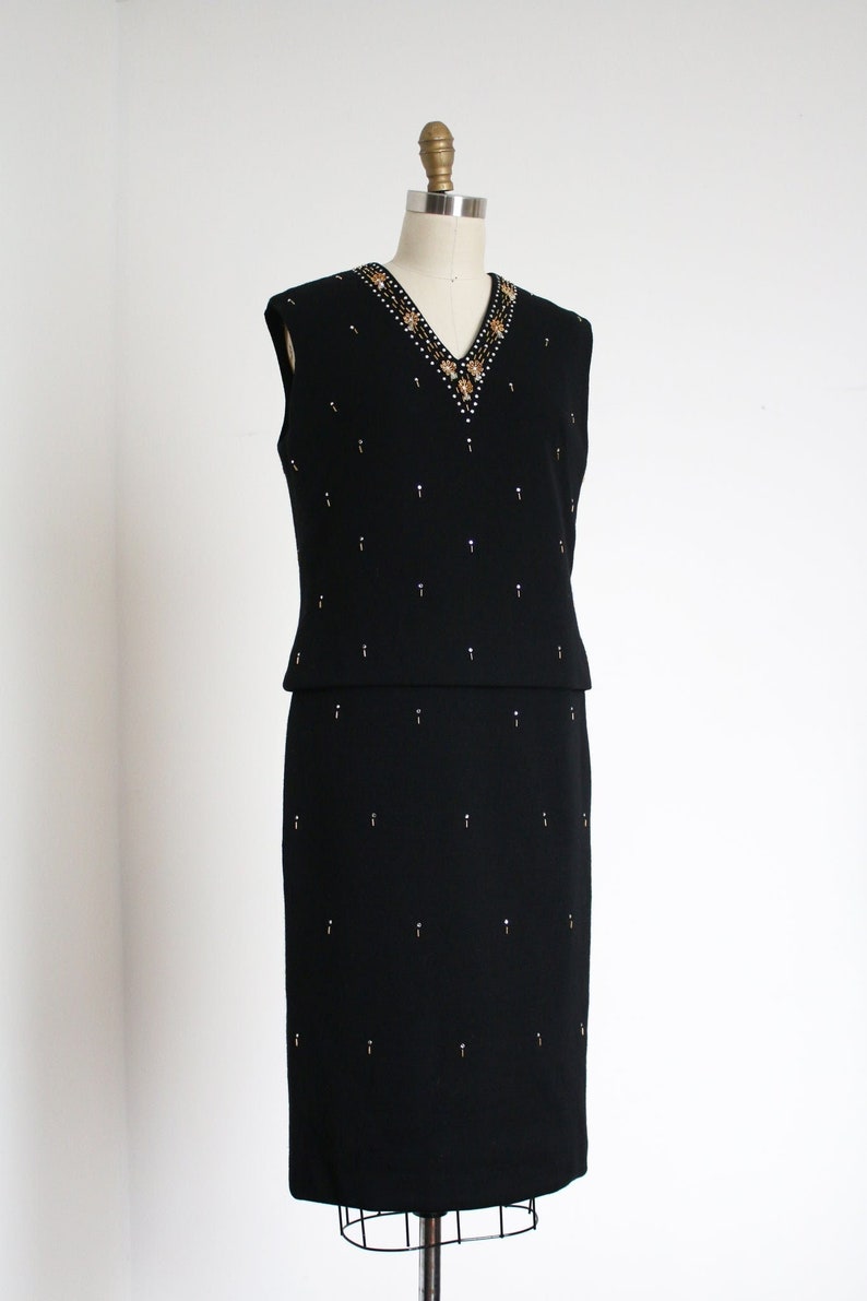 Vintage 1960s Beaded Cocktail Dress m Etsy