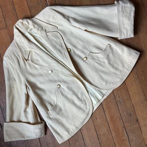 vintage 1950s cream cropped swing coat {up to XL}