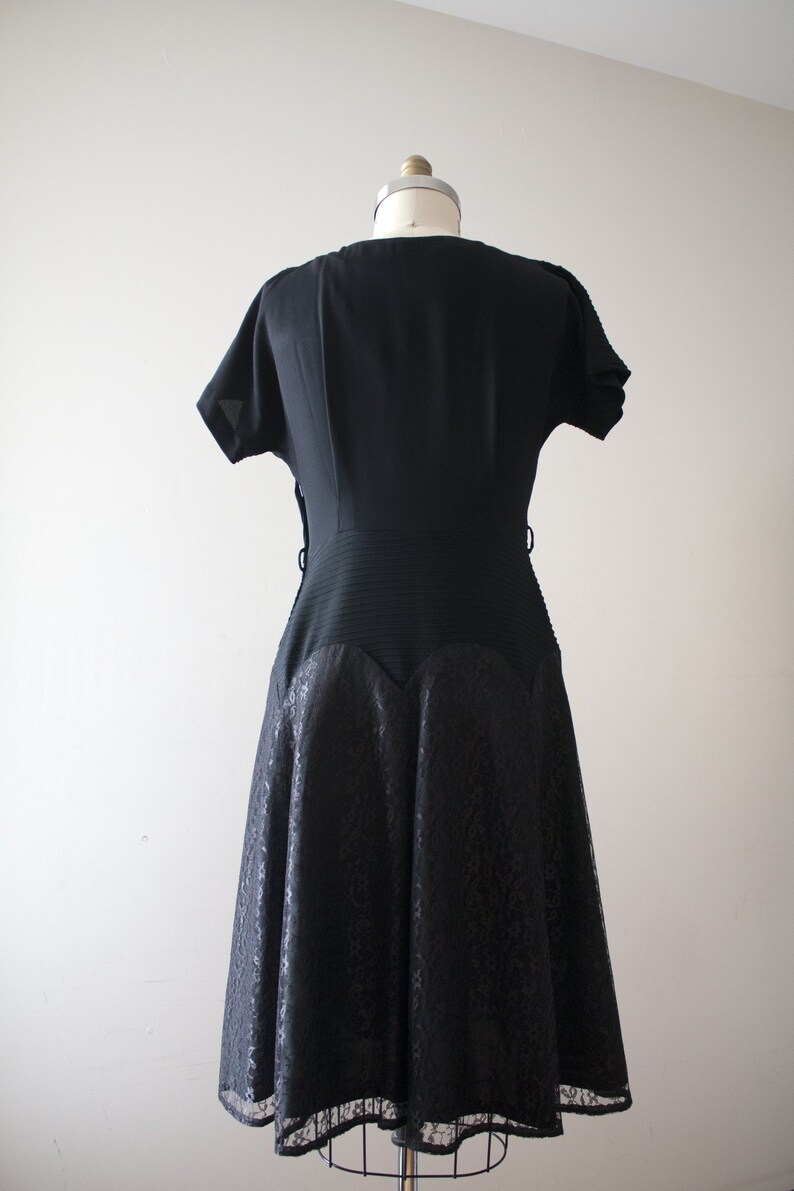 vintage 1950s black rayon dress