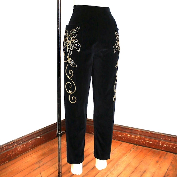 velvet cigarette trousers PANTS PINK / XL something shiny and shimmery! 30 % OFF SALE //