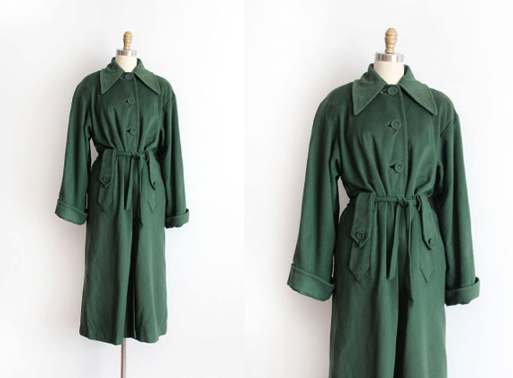 Items similar to vintage 1940s coat // 40s green wool coat in larger ...