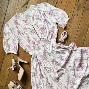 vintage 1940s novelty pink rayon dress {xs/s}