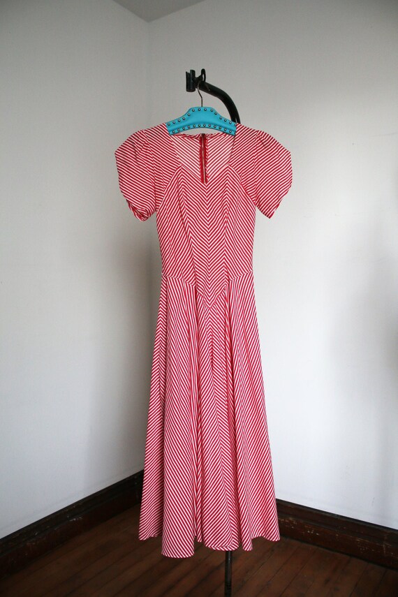 vintage 1940s candy stripe dress {xs} - image 5