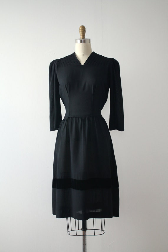 vintage 1940s black rayon dress