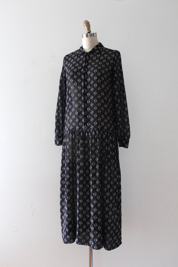 vintage 1920s dress // 20s sheer novelty print dre