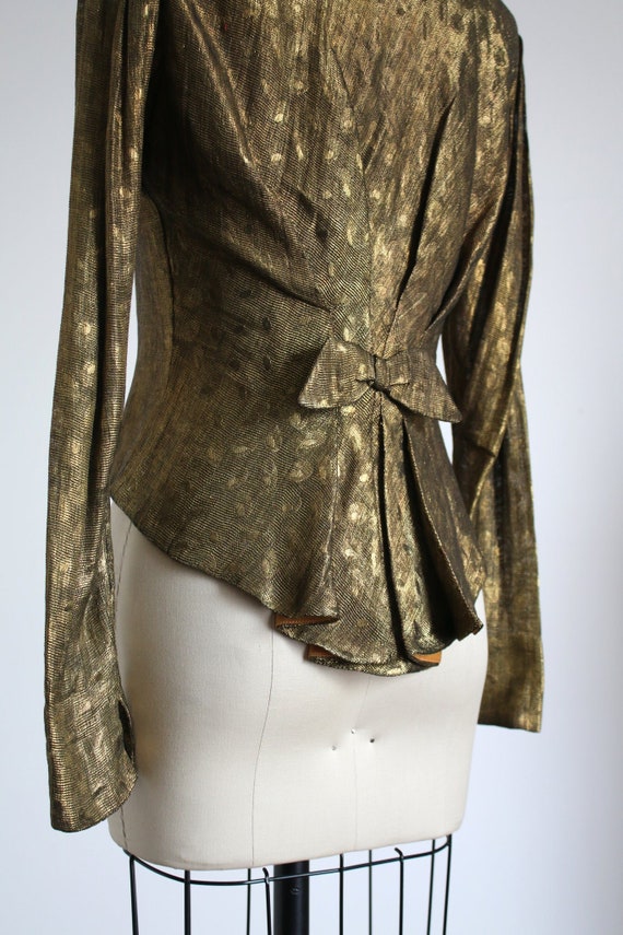 vintage 1930s gold lamé jacket {s} - image 5