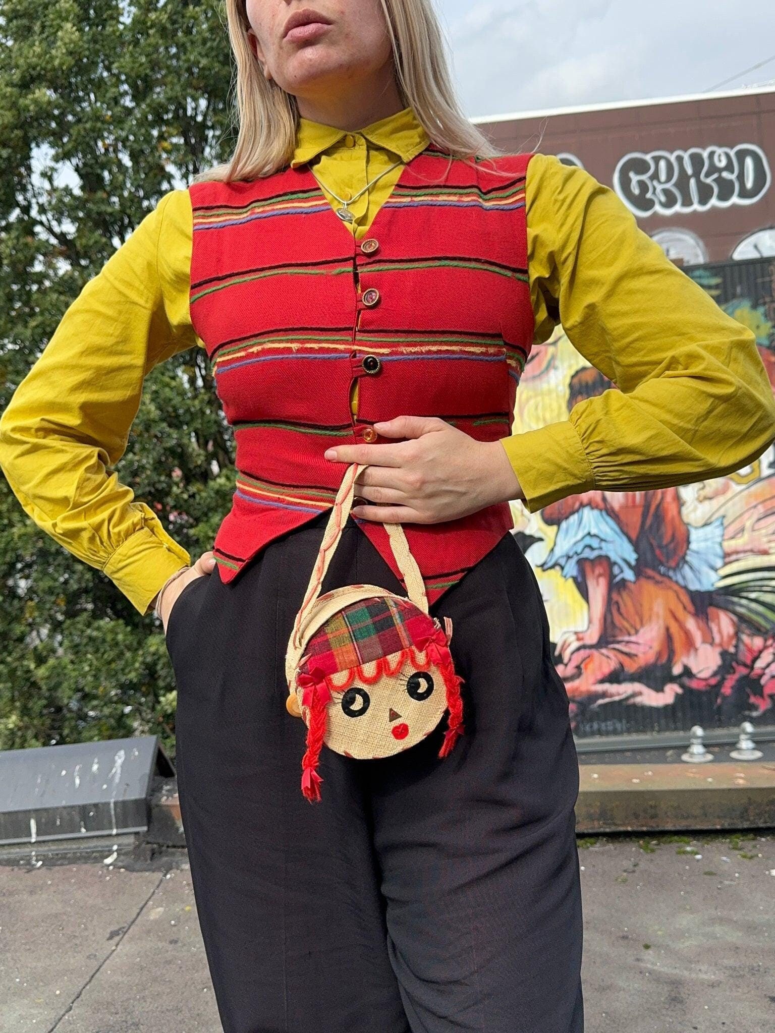 Vintage 1940s Colorful Wool Vest {xxs} - Etsy