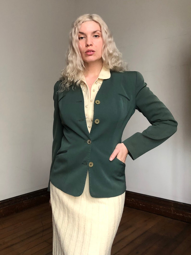 vintage 1940s collarless jacket s image 3