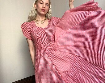 vintage 1940s candy stripe dress {xs}