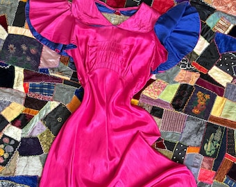 20 % OFF SALE // vintage 1930s pink taffeta gown {m-L}
