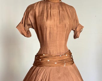 20 % OFF SALE // vintage 1950s drop waist party dress {s}