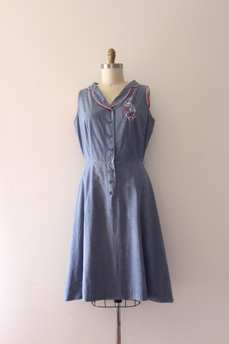 vintage 1950s novelty dress 50s Fish in Love dress