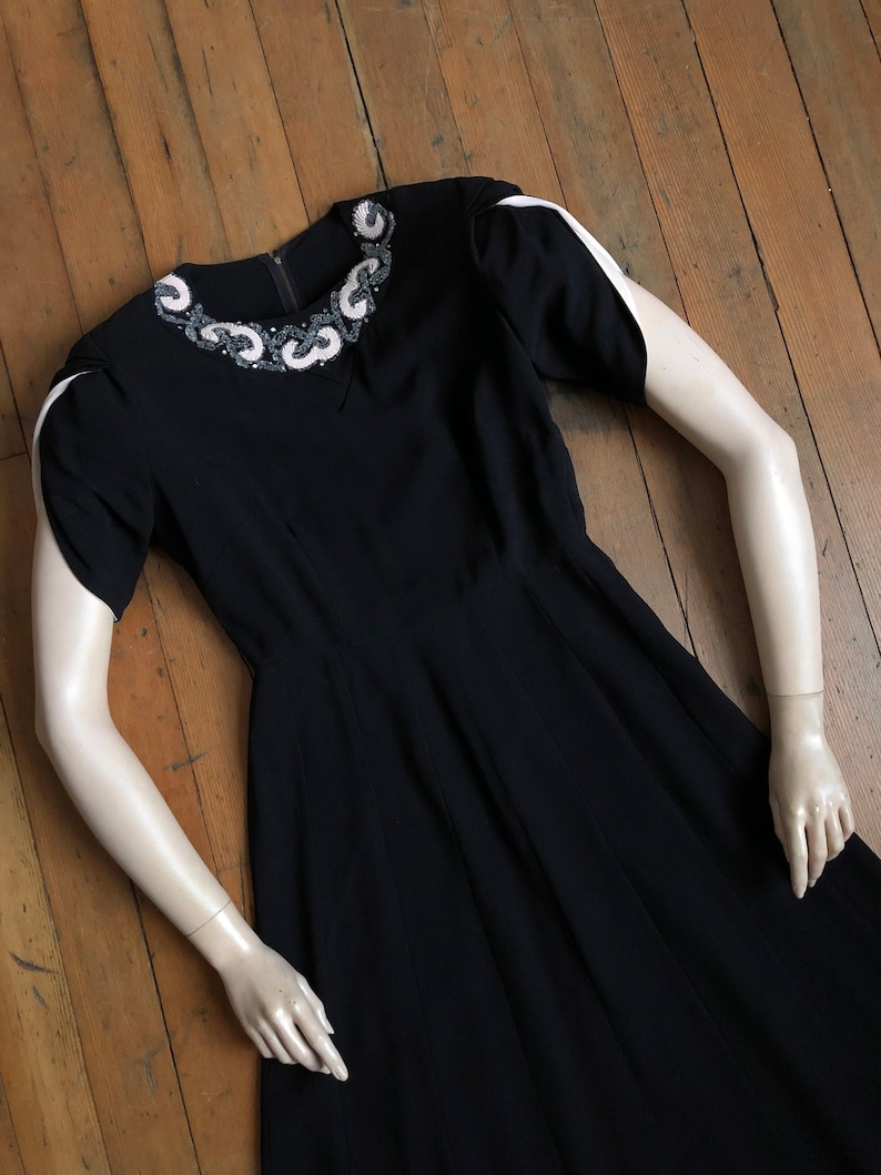 Vintage 1930s Black Evening Dress m - Etsy