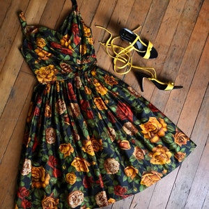 1950s Alix of Miami Floral Print Dress | MEDIUM