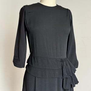 vintage 1940s black rayon dress {m}