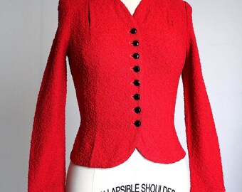 vintage 1930s red wool jacket {xs/s}