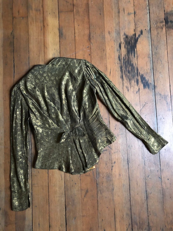 vintage 1930s gold lamé jacket {s} - image 8