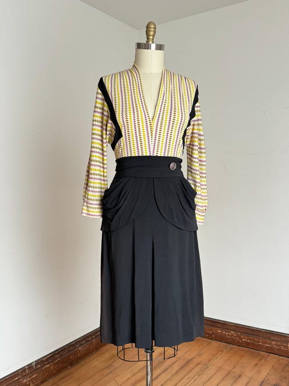 vintage 1940s rayon jersey dress {m} - image 2