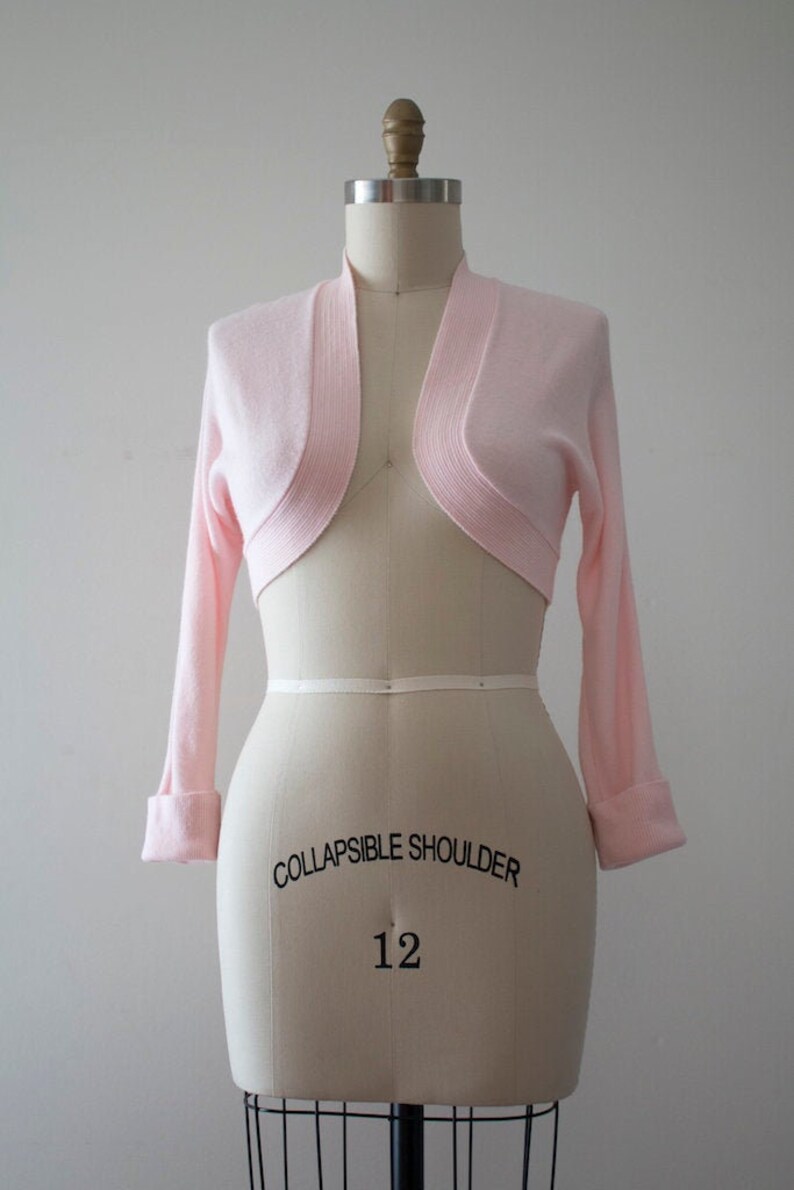 vintage 1950s pink bolero sweater