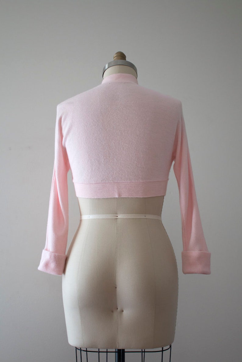 vintage 1950s pink bolero sweater